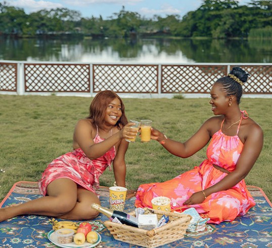 Guests enjoying refreshments at Marina Park